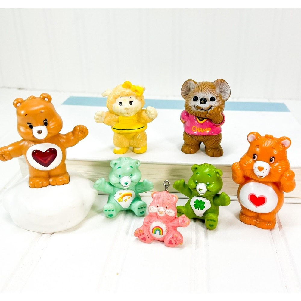 Vintage Care Bears TCFC Figures Lot of 6 Toys 1 charm Care Bear Lot